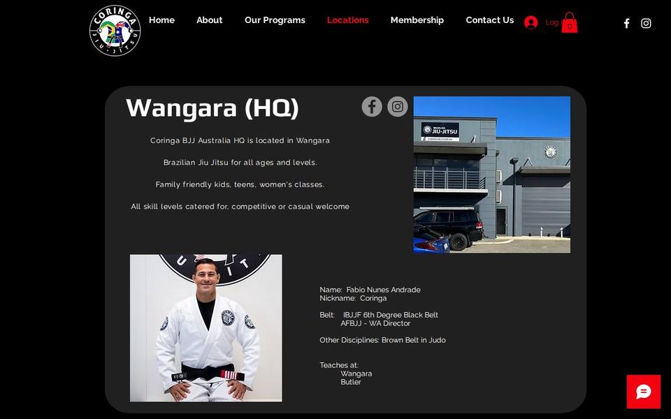 Coringa Brazilian Jiu Jitsu Wangara website