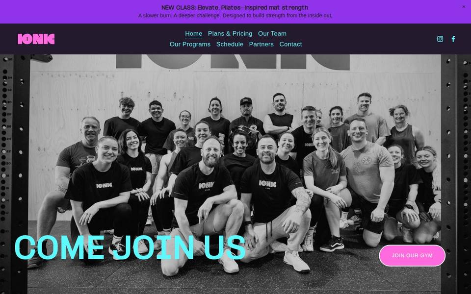 Ionic Athletics website