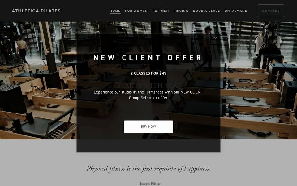 Athletica Pilates website