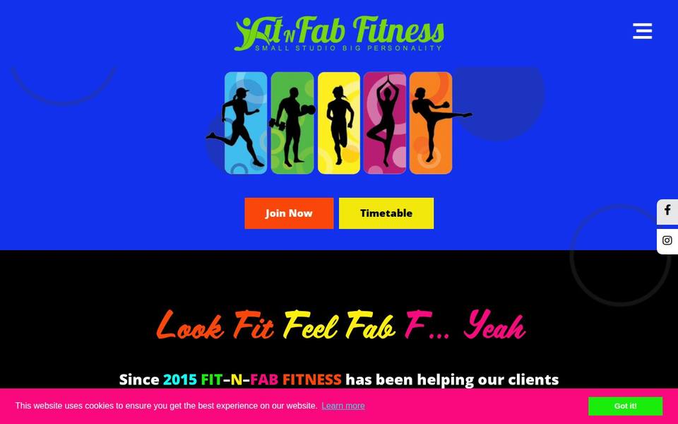 Fit and Fab Fitness Wellness Hub website