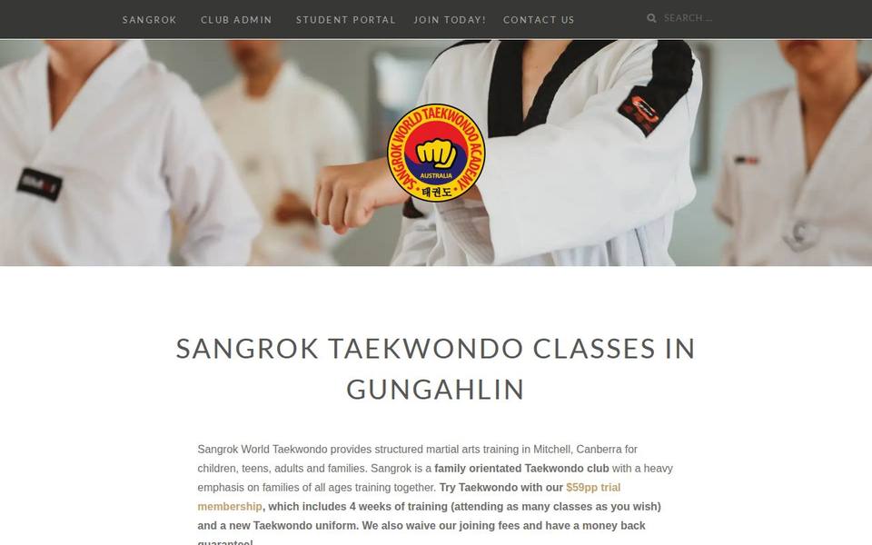 Sangrok World Taekwondo Academy website