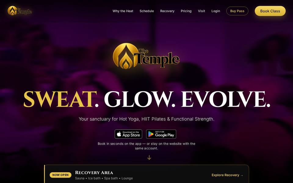 Hot Yoga Gold Coast website
