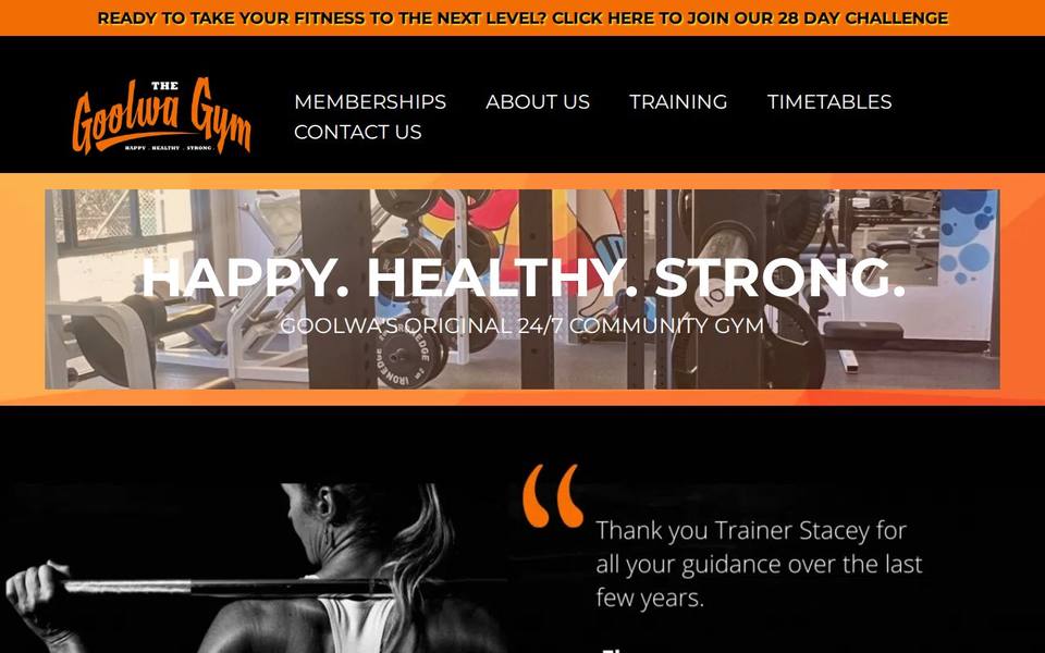 The Goolwa Gym website