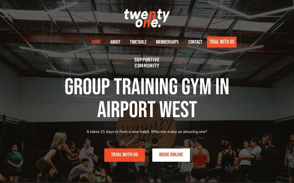Twenty One Training website