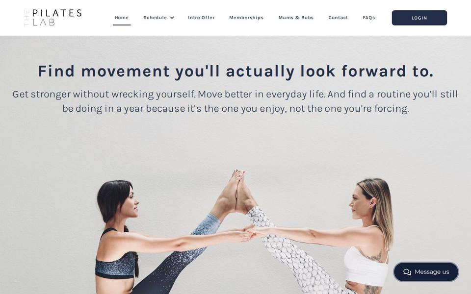 The Pilates Lab website