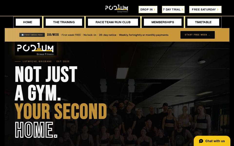 Pod1um Group Fitness website