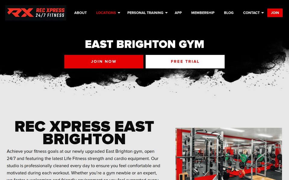 Rec Xpress 24/7 Fitness website