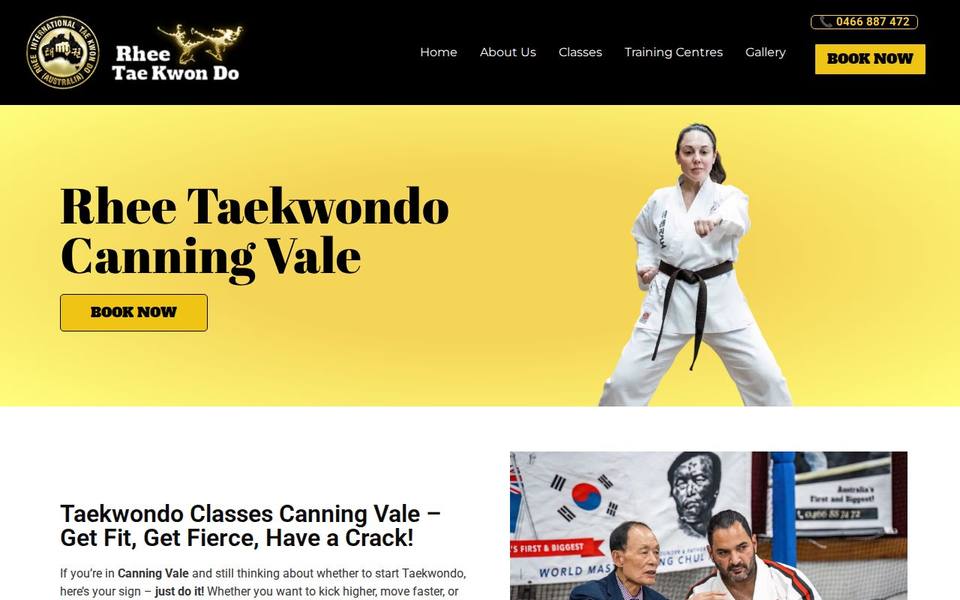 Rhee Tae Kwon Do Canning Vale website