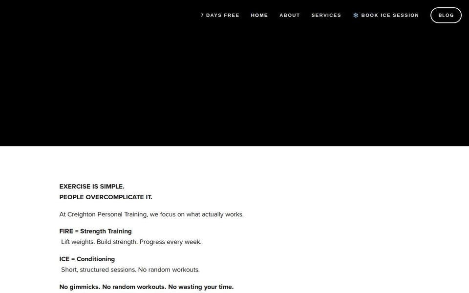 Creighton Personal Training website