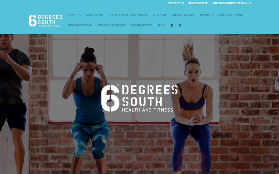 6 Degrees South Health & Fitness website