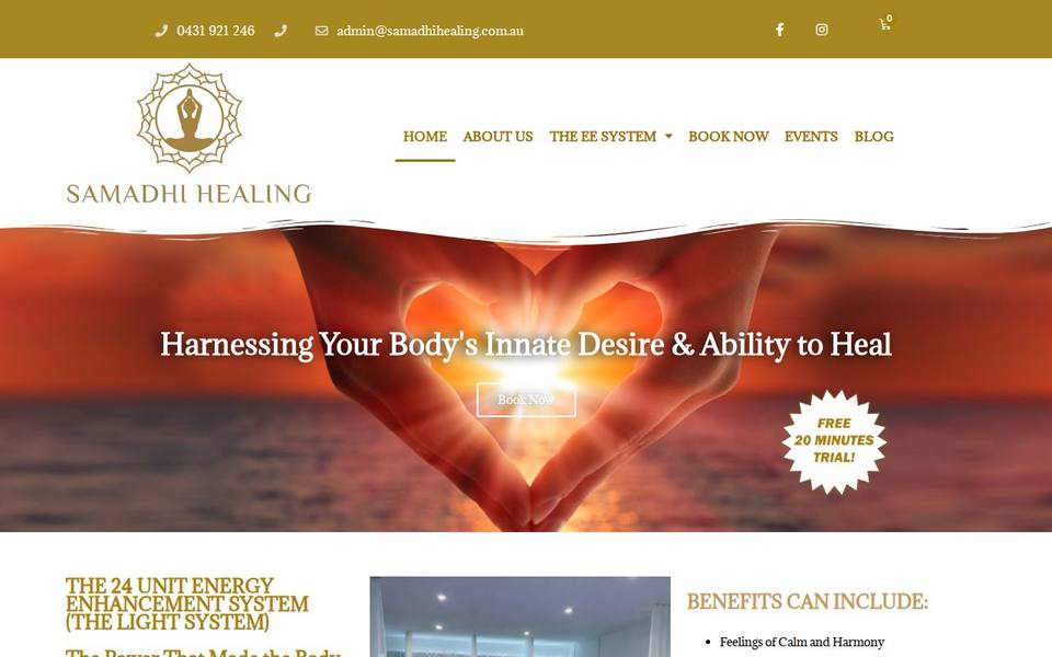 Samadhi Healing website