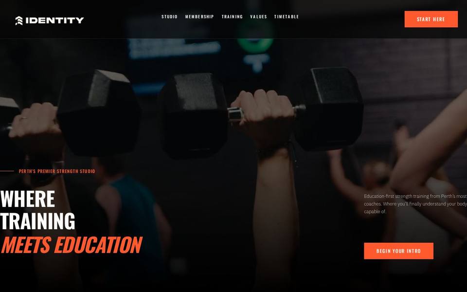 Identity gym website