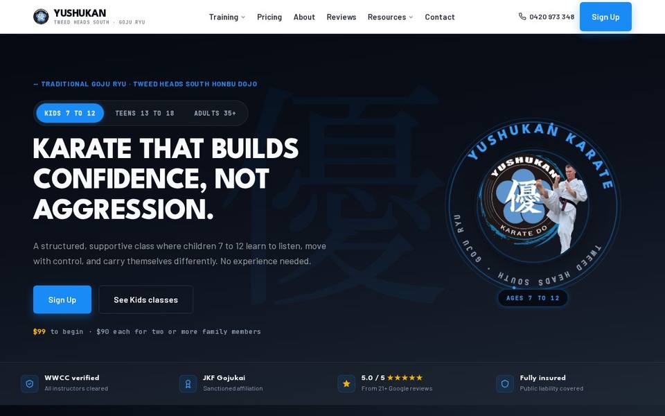 Yushukan Applied Karate website