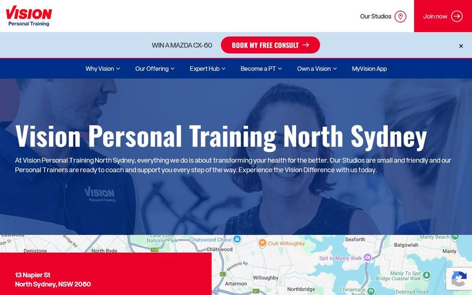 Vision Personal Training North Sydney website