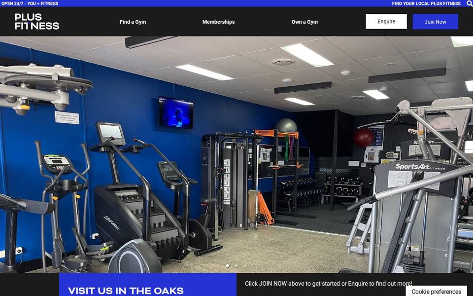 Plus Fitness The Oaks website