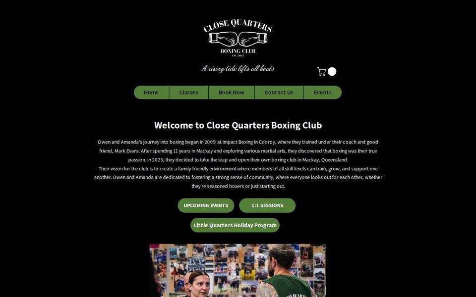Close Quarters Boxing Club website