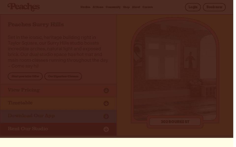 Peaches Pilates website