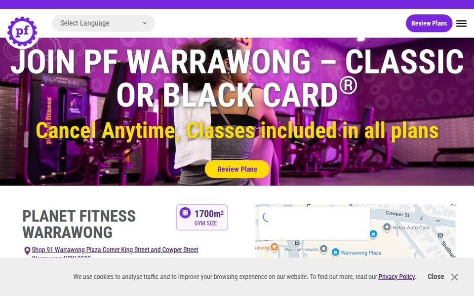 Planet Fitness Warrawong website