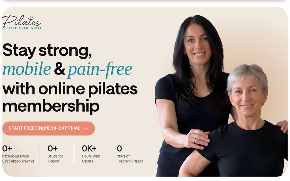 Pilates Just For You Vermont website