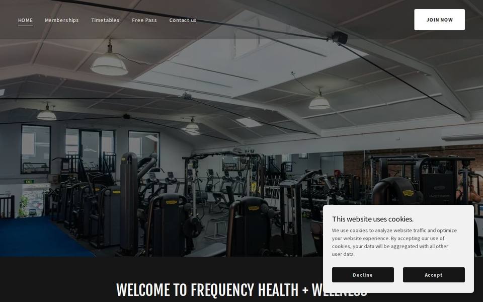 Frequency Health and Wellness website