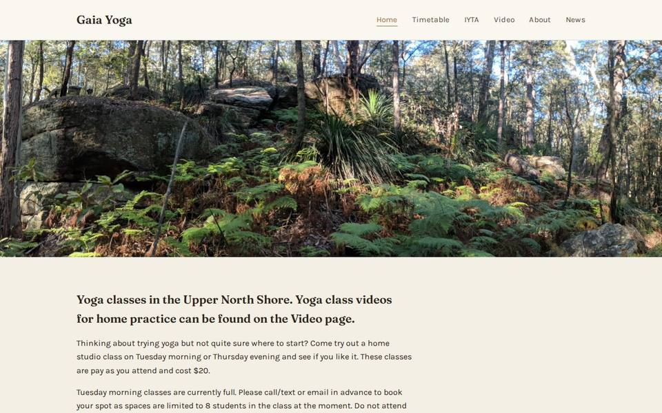 Gaia Yoga website