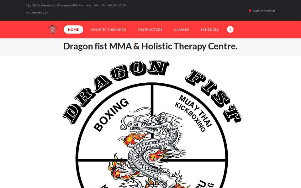 Dragon Fist MMA and Holistic Therapy Centre website