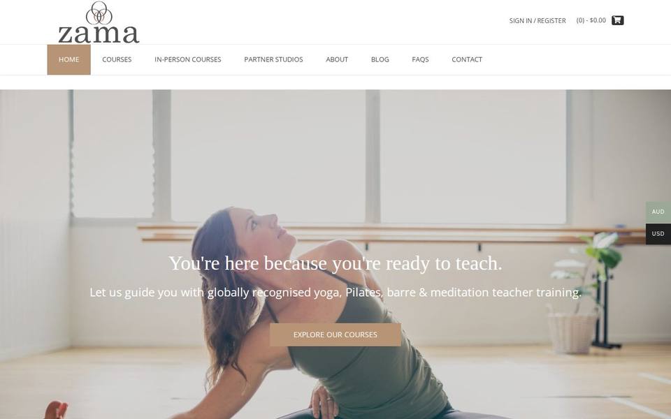 Zama Yoga website