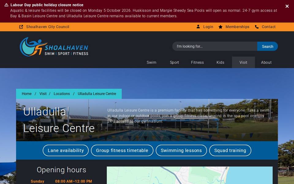 Ulladulla Leisure Centre website