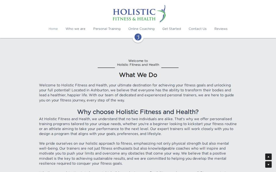 Holistic Fitness and Health website