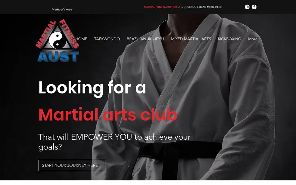 Martial Fitness Australia website