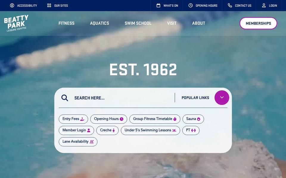 Beatty Park Leisure Centre website