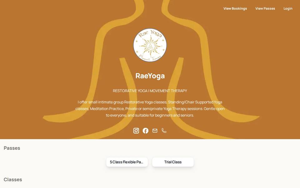 Rae Yoga website