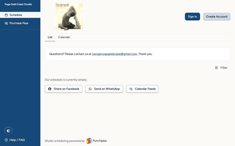 Yoga Gold Coast Studio website