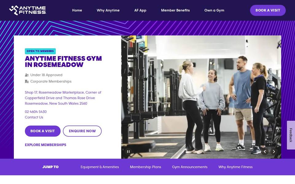Anytime Fitness Rosemeadow website