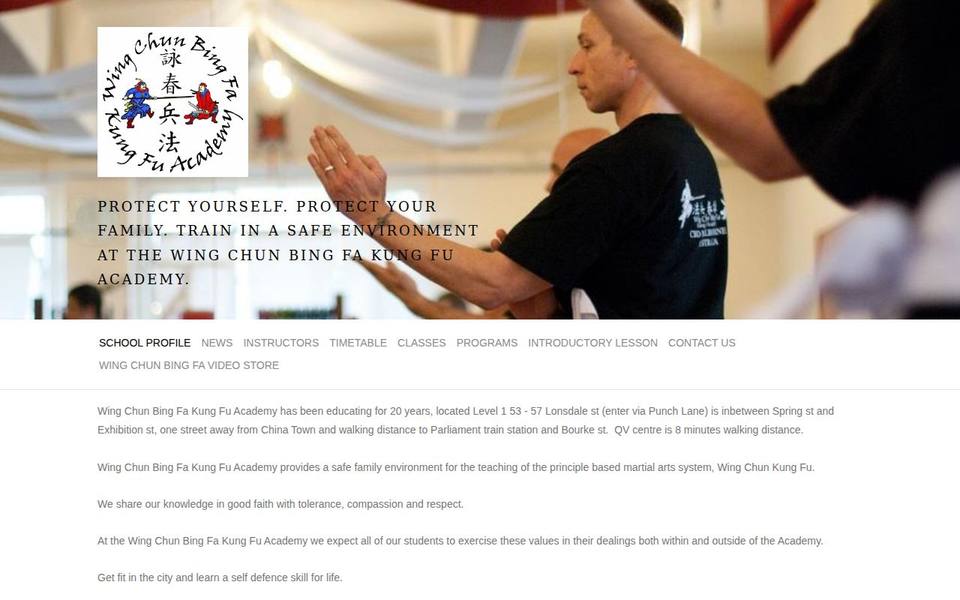 Wing Chun Bing Fa Kung Fu Academy website