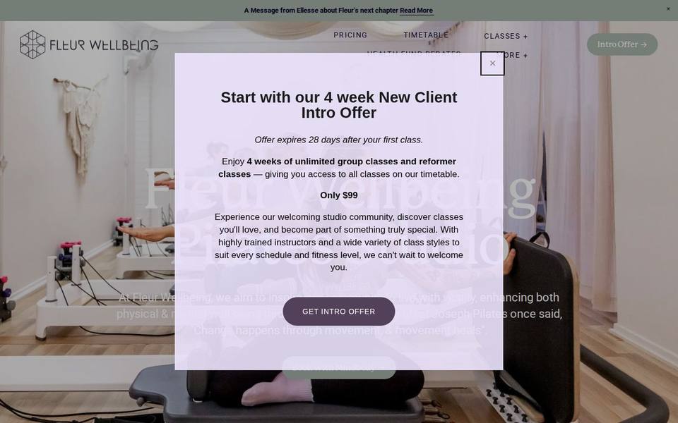 Fleur Wellbeing website