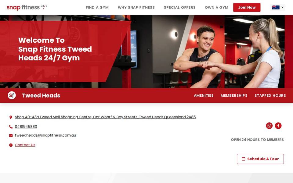 Snap Fitness Tweed Heads website