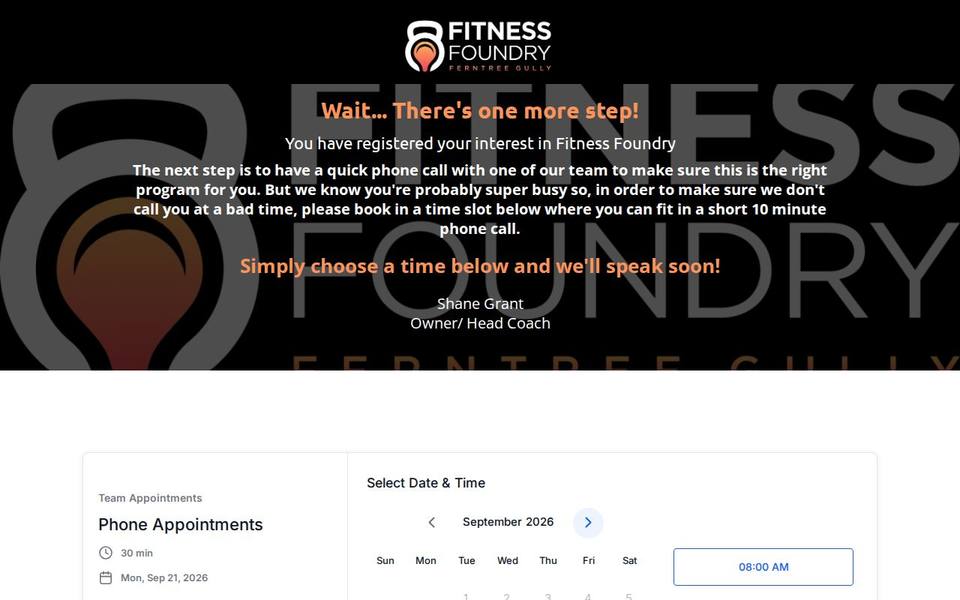Fitness Foundry Ferntree Gully website