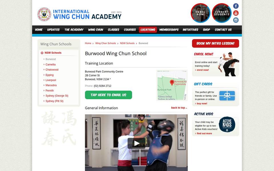 International Wing Chun Academy Burwood website