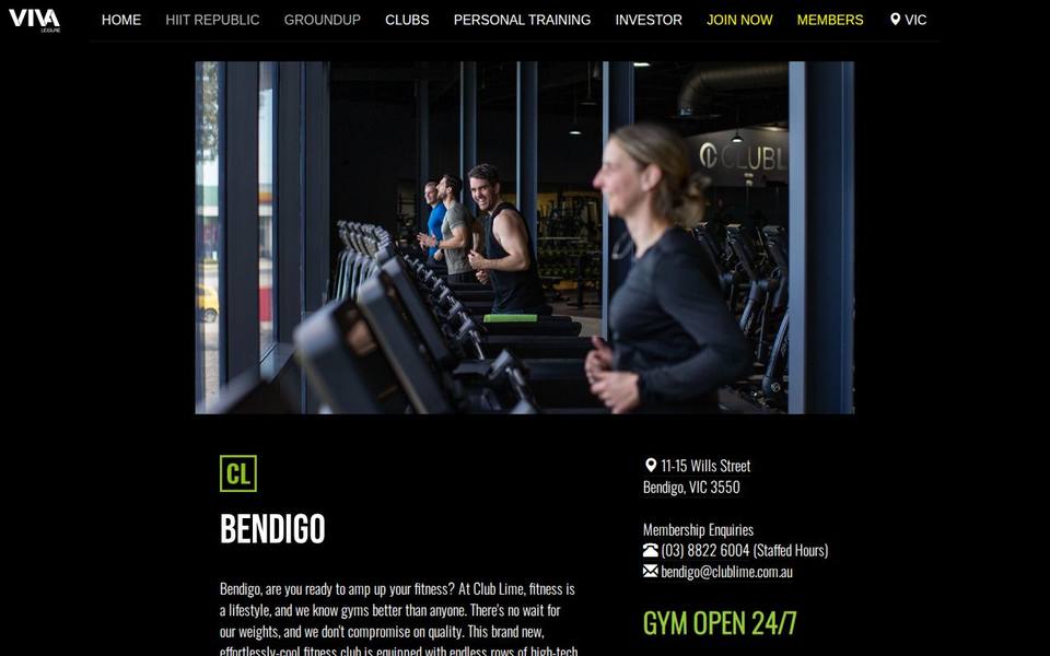 Club Lime Bendigo website