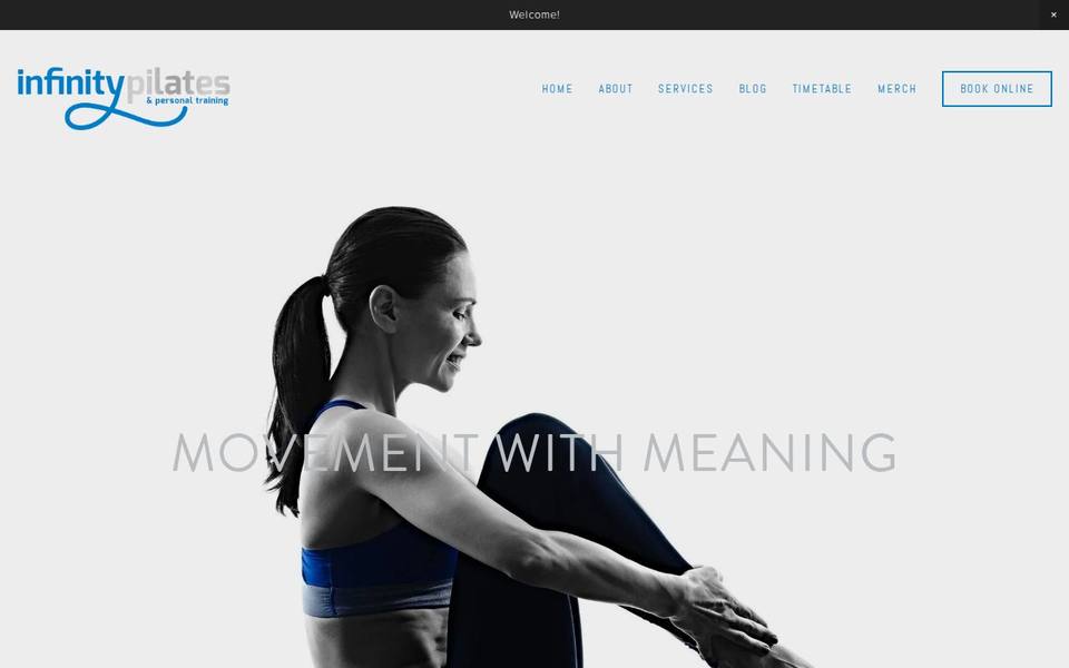 Infinity Pilates and Personal Training website
