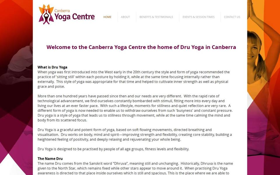 Canberra Yoga Centre website