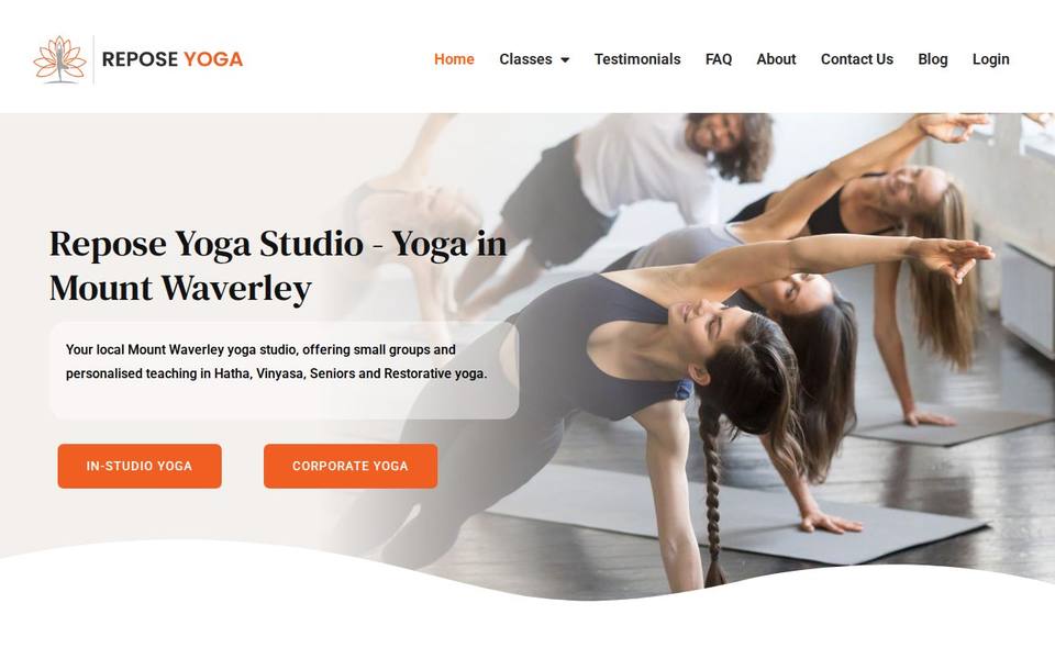 Repose Yoga Studio - Corporate & Studio Yoga Classes website