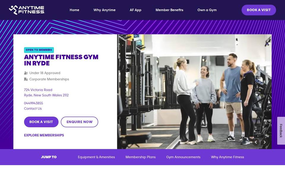 Anytime Fitness Ryde website