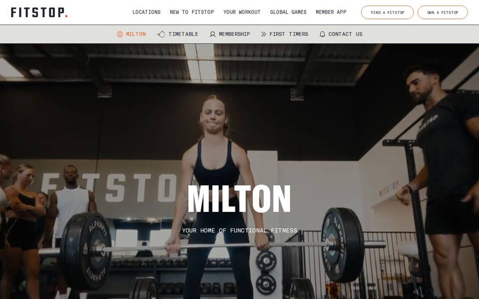 Fitstop Milton website
