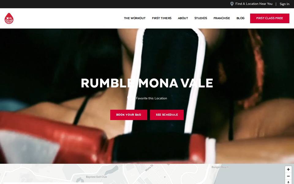 Rumble Boxing Mona Vale website