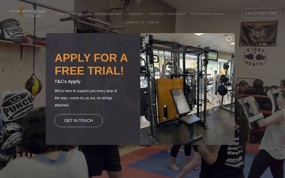 Max Energy Fitness website