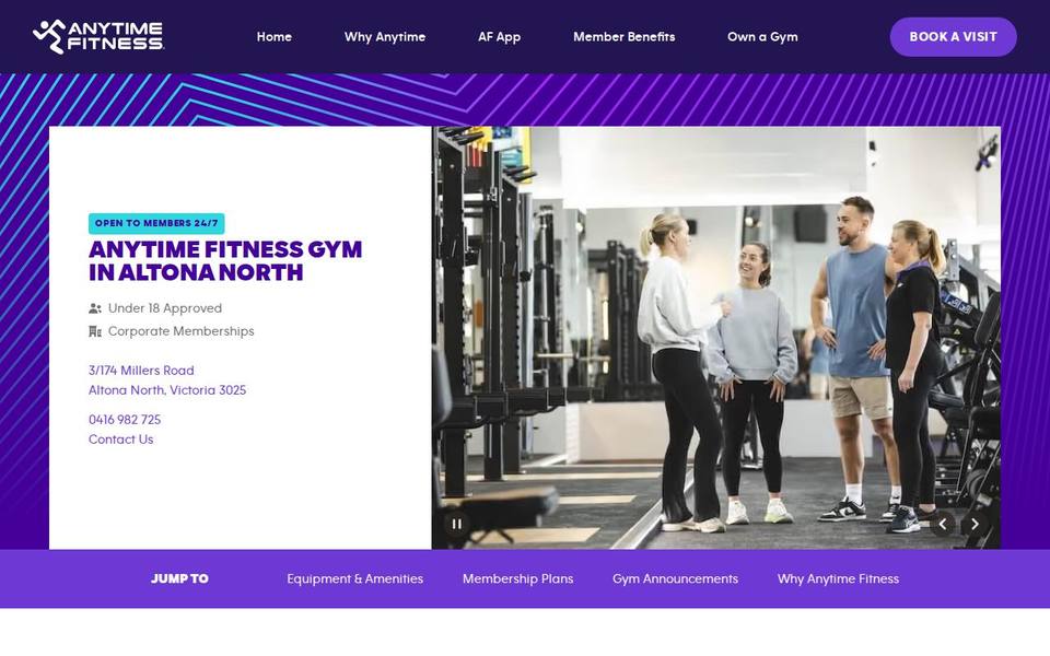 Anytime Fitness Altona North website