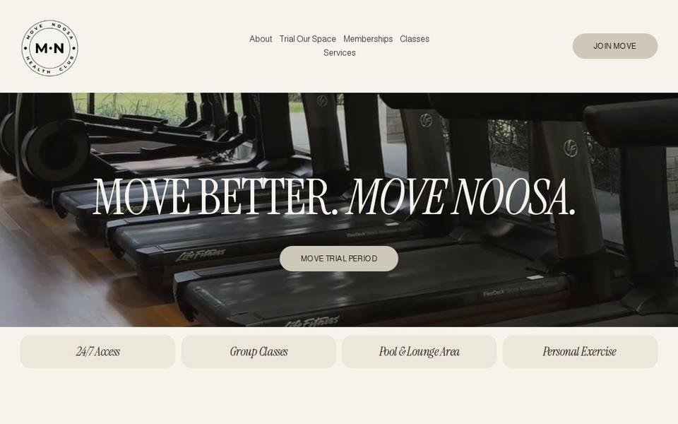 Move Noosa Health Club website