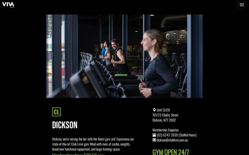 Club Lime Dickson website